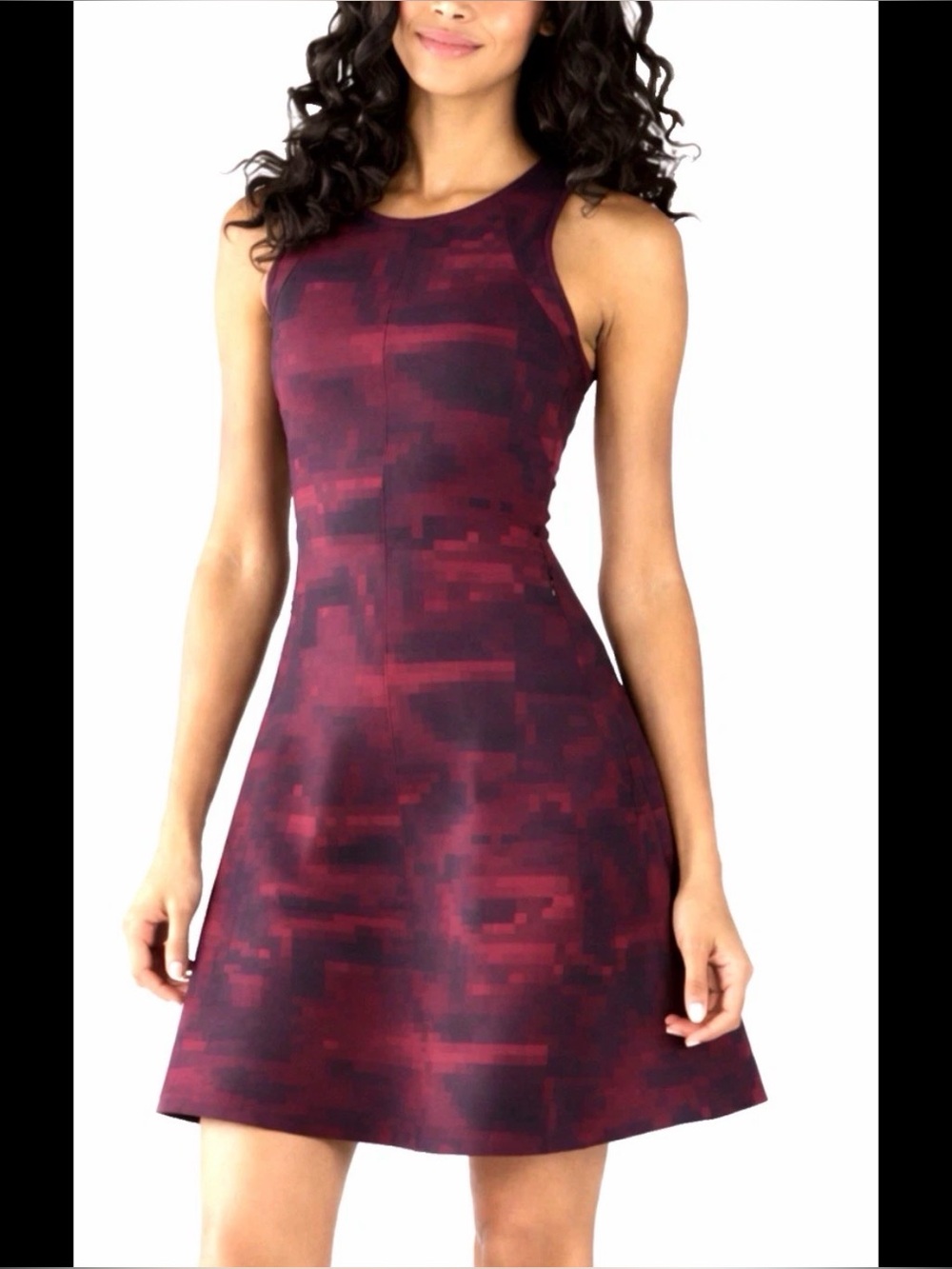 Lululemon &Go 'Til Dawn Dress Mini Domo Pixel Berry Rumble Black 6
